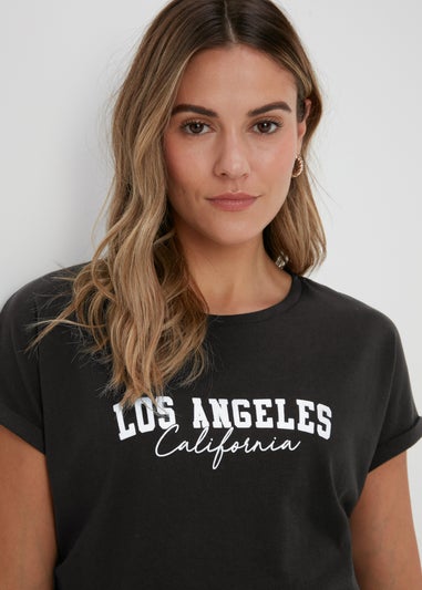 Black Los Angeles Slogan T-Shirt