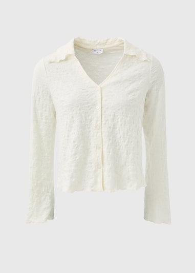 Ivory Plain Textured Shirt