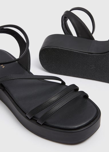 Black Strappy Platform Sandals