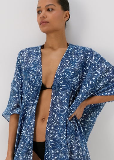 Blue Dotty Kimono