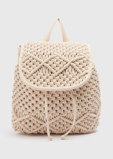 Natural Macramé  Backpack