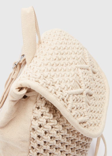 Natural Macramé  Backpack