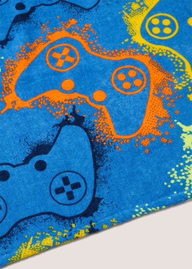 Blue Gaming Print Beach Towel (140cm x 70cm)