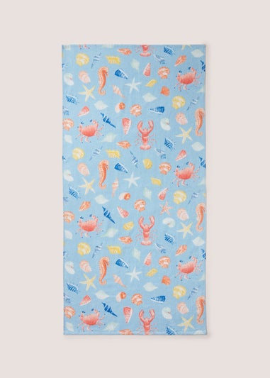 Sea Life Print Beach Towel (70cm x140cm)