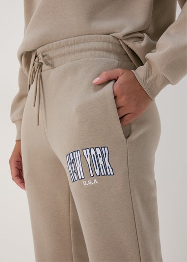 Beige NYC Collegiate Joggers