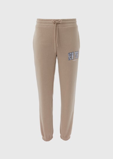 Beige NYC Collegiate Joggers