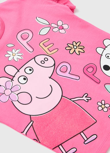 Peppa Pig Girls Pink Frill Fashion T-Shirt (9mths-5yrs)