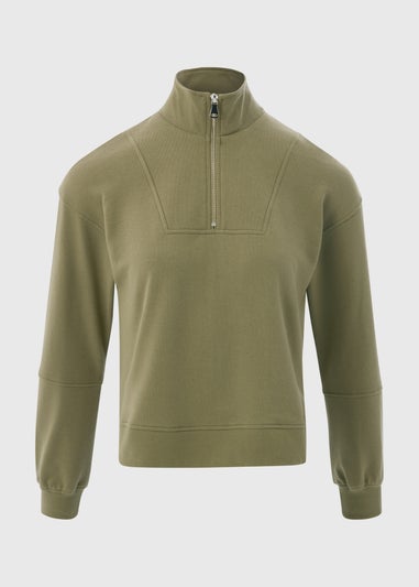 Khaki Half Zip Top