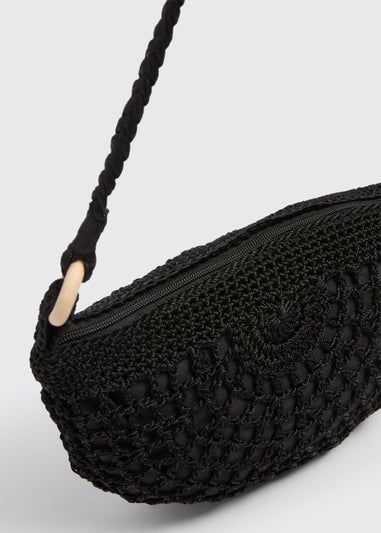 Black Cross Body Crochet Bag