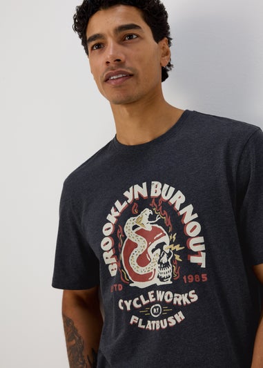 Navy Brooklyn Burnout T-Shirt