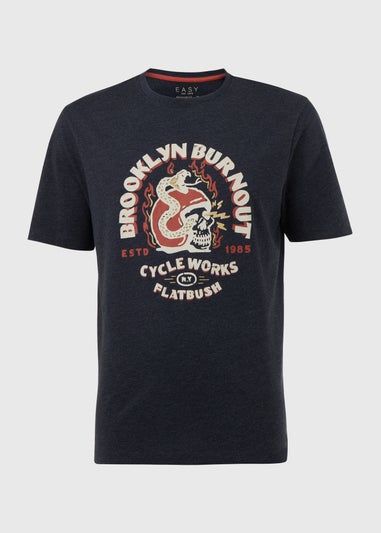 Navy Brooklyn Burnout T-Shirt