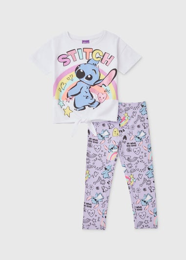 Disney Girls Lilac Stitch T-Shirt & Leggings Set (1-6yrs)