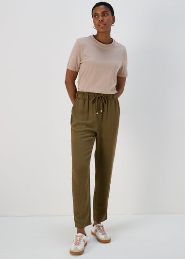 Olive Light Weight Tapered Trousers