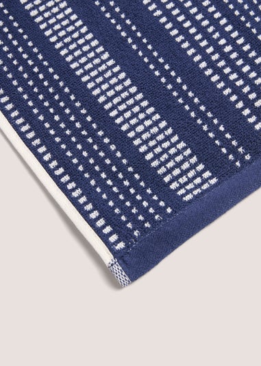 100% Cotton Blue Indigo Stripe Towel