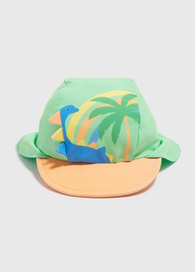 Boys Green Dinosaur Keppi Sun Hat (6mths-6yrs)