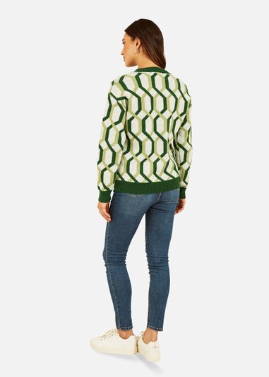 Mela Retro Pattern Jumper In Green