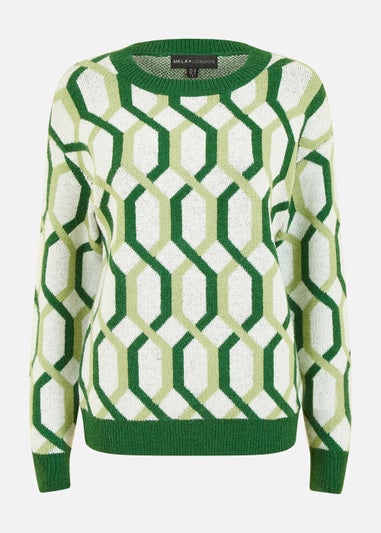 Mela Retro Pattern Jumper In Green