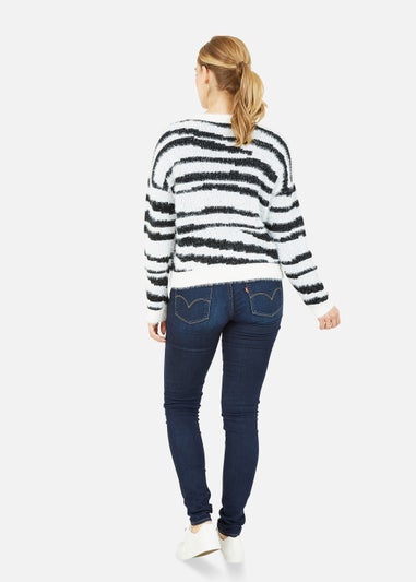 Mela Zebra Knitted Fluffy Jumper