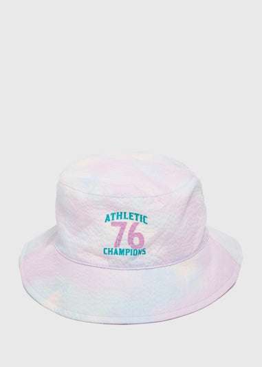 Girls Lilac Tie Dye Varsity Bucket Hat (7-13yrs)