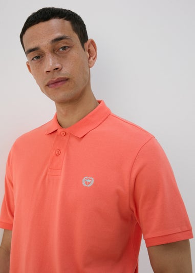 Coral Solid Polo Shirt