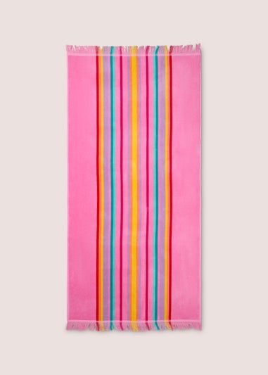 Pink Rainbow Beach Towel (80cm x 160cm)