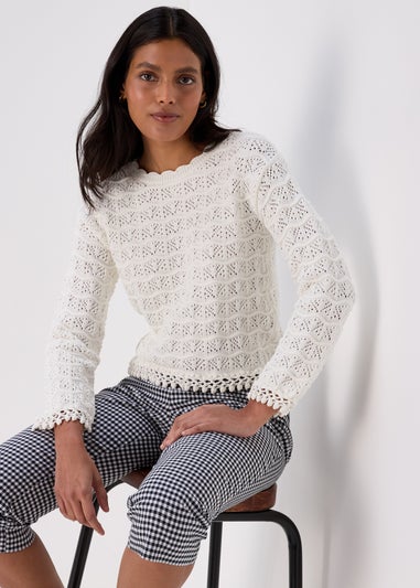 Ivory Pretty Stitch Jumper