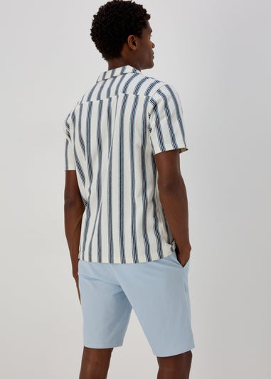 White Stripe Print Jersey Shirt