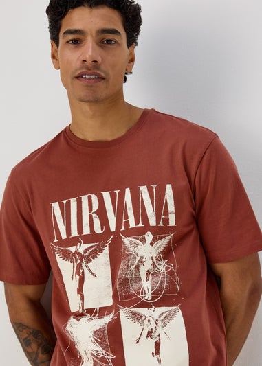 Maroon Nirvana Print T-Shirt