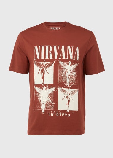 Maroon Nirvana Print T-Shirt