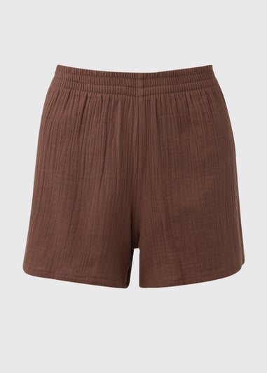 Mocha Double Cloth Shorts