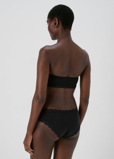 Black Geo Lace Bandeau Top