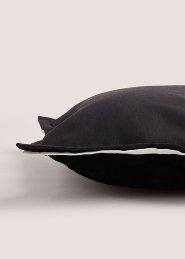 Black Contrast Edge Velvet Cushion