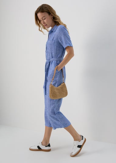 Blue Linen Jumpsuit