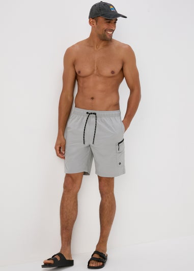 Grey Cargo Swim Shorts