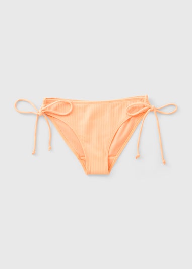 Orange Triangle Ribbed Bikini Briefs