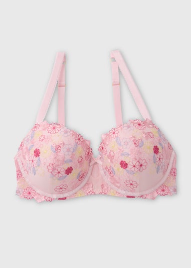 Pink Embroidered DD Coord Bra