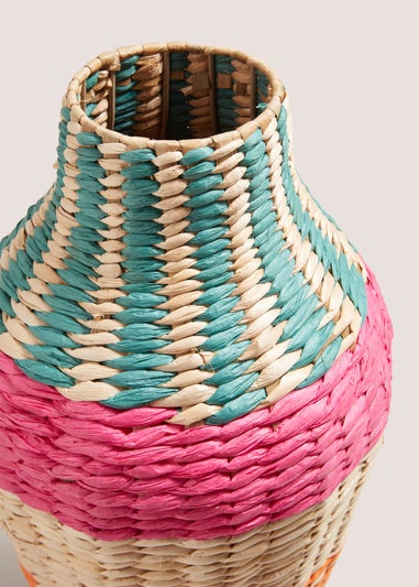 Multicolour Woven Vase (11cm x 11cm x 50cm)