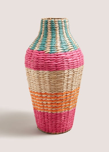 Multicolour Global Woven Vase (20cm x 20cm x 15cm)