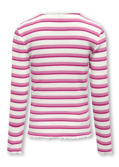 ONLY Girls Pink Stripe Long Sleeve Top (5-14yrs)