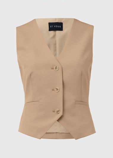 Et Vous Beige Neutral Suit Waistcoat