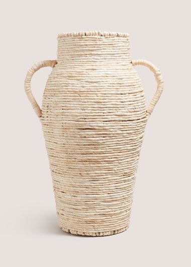 Pink Artisan Handle Woven Vase (51cm x 18cm x 18cm)