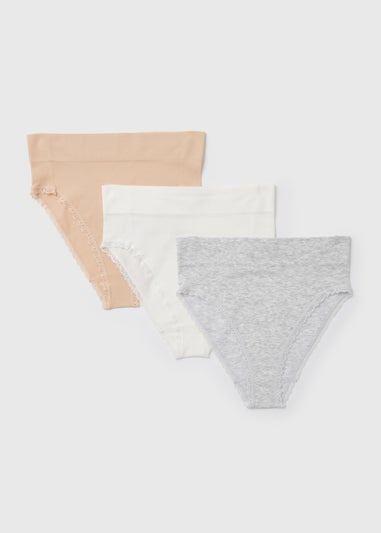 3 Pack Multicoloured High Leg Knickers