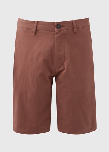Rust Straight Fit Chino Shorts