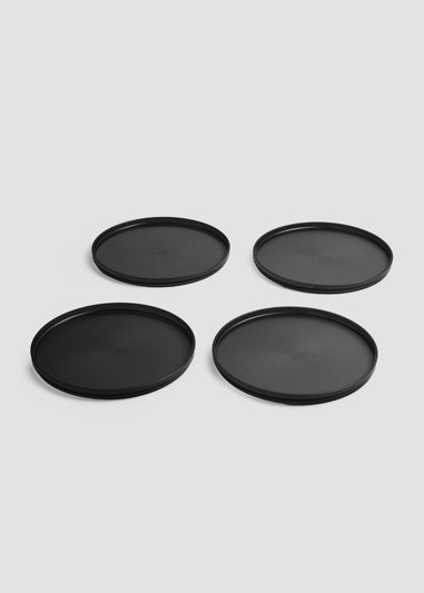 Outdoor 4 Pack Black Plates