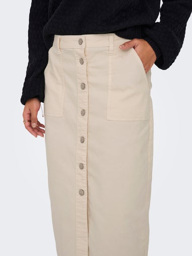 JDY Ecru Nora Pocket Skirt