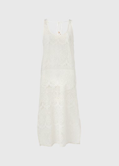 Cream Long Crochet Dress