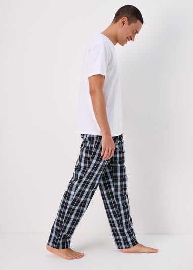 Black Woven Check Pyjama Pants