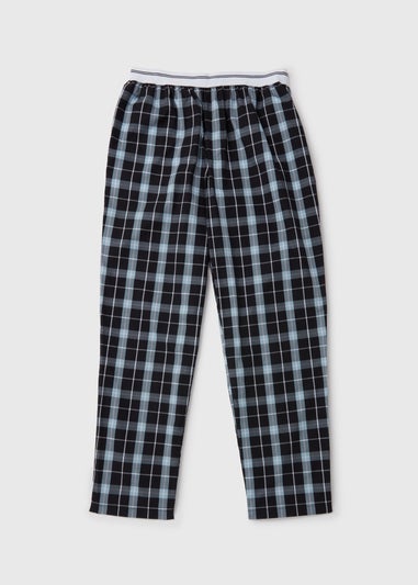 Black Woven Check Pyjama Pants