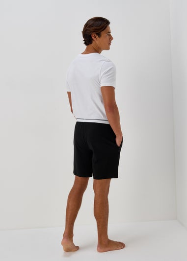 Black Jacquard Stripe Waistband Shorts