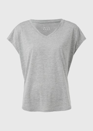 Souluxe Grey Marl V Neck T-Shirt